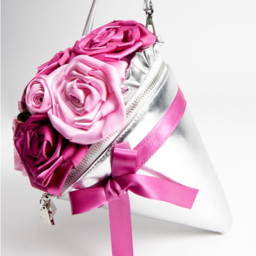 Betsey Johnson KITSCH SOMETHIN NEW BOUQUET CROSSBODY PINK - Picture 7 of 9
